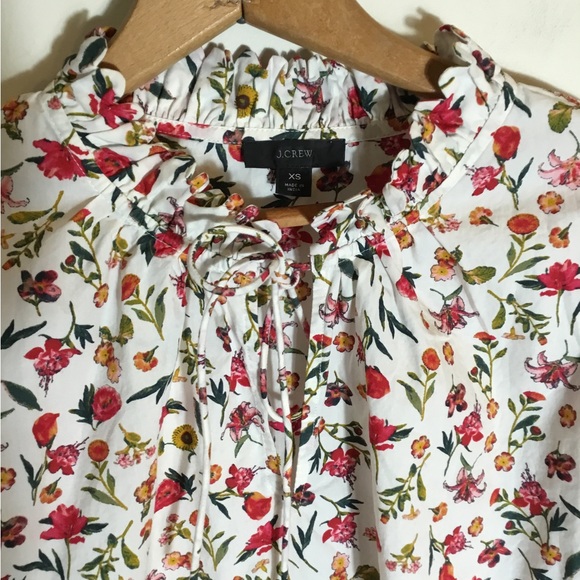 J. Crew Scalloped Tie Neck in Vintage Floral - Picture 3 of 7